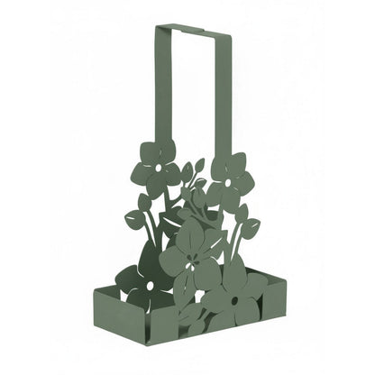 Arti & Mestieri porta bicchieri Fior di Loto verde salvia in ferro lavorato artigianalmente