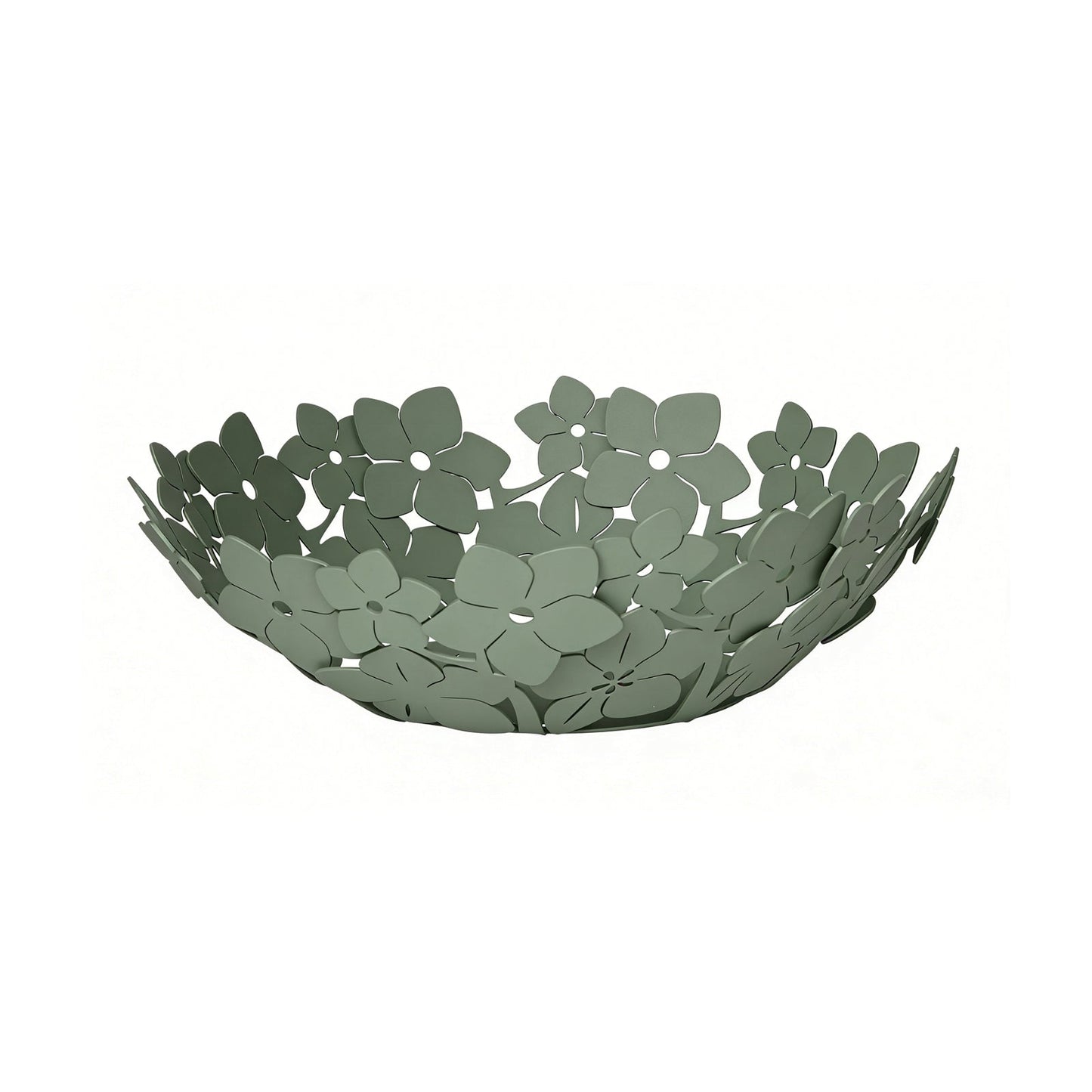 Arti & Mestieri Fior di Loto piccolo centro tavola verde salvia in ferro battuto artigianale 28x11 cm