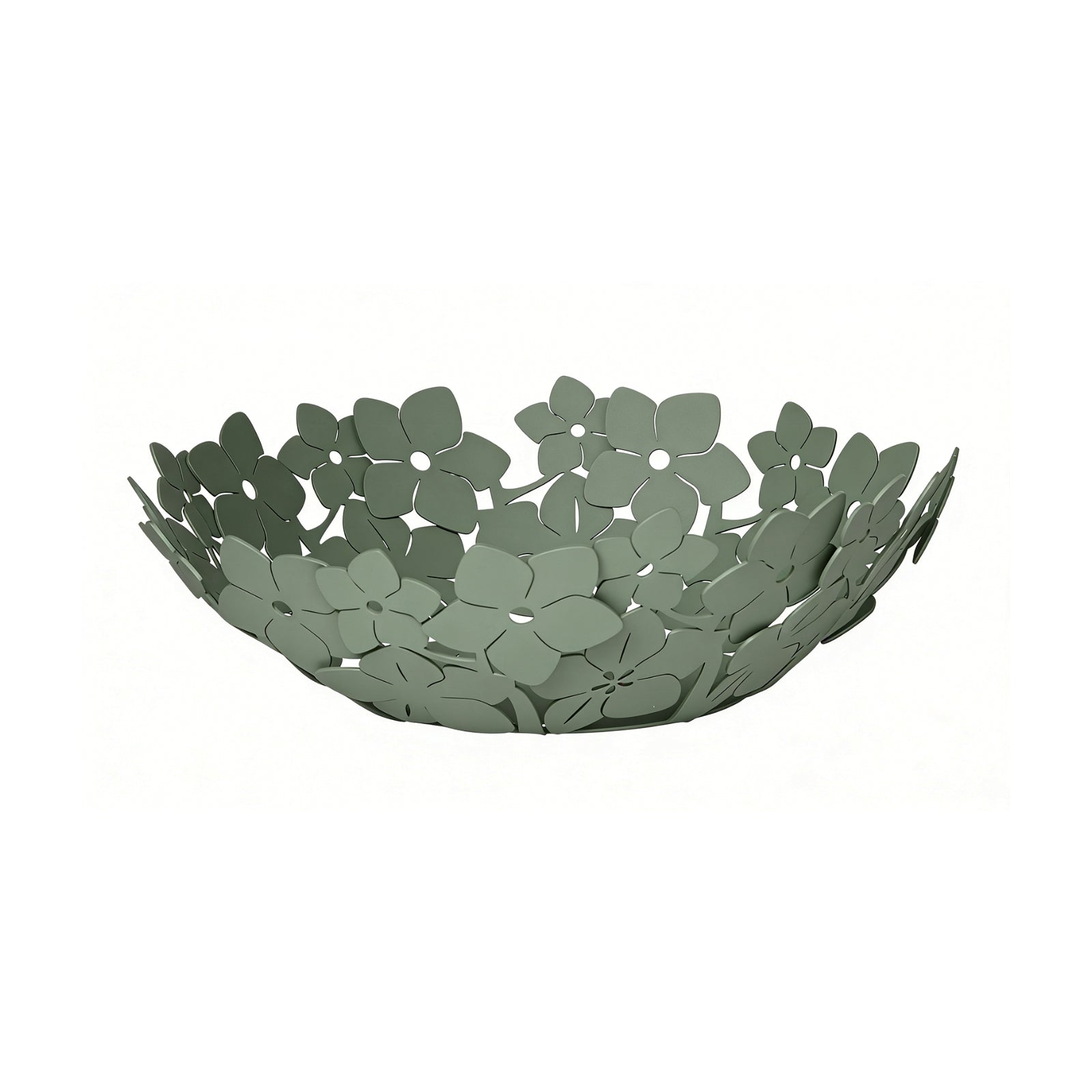 Arti & Mestieri Fior di Loto piccolo centro tavola verde salvia in ferro battuto artigianale 28x11 cm