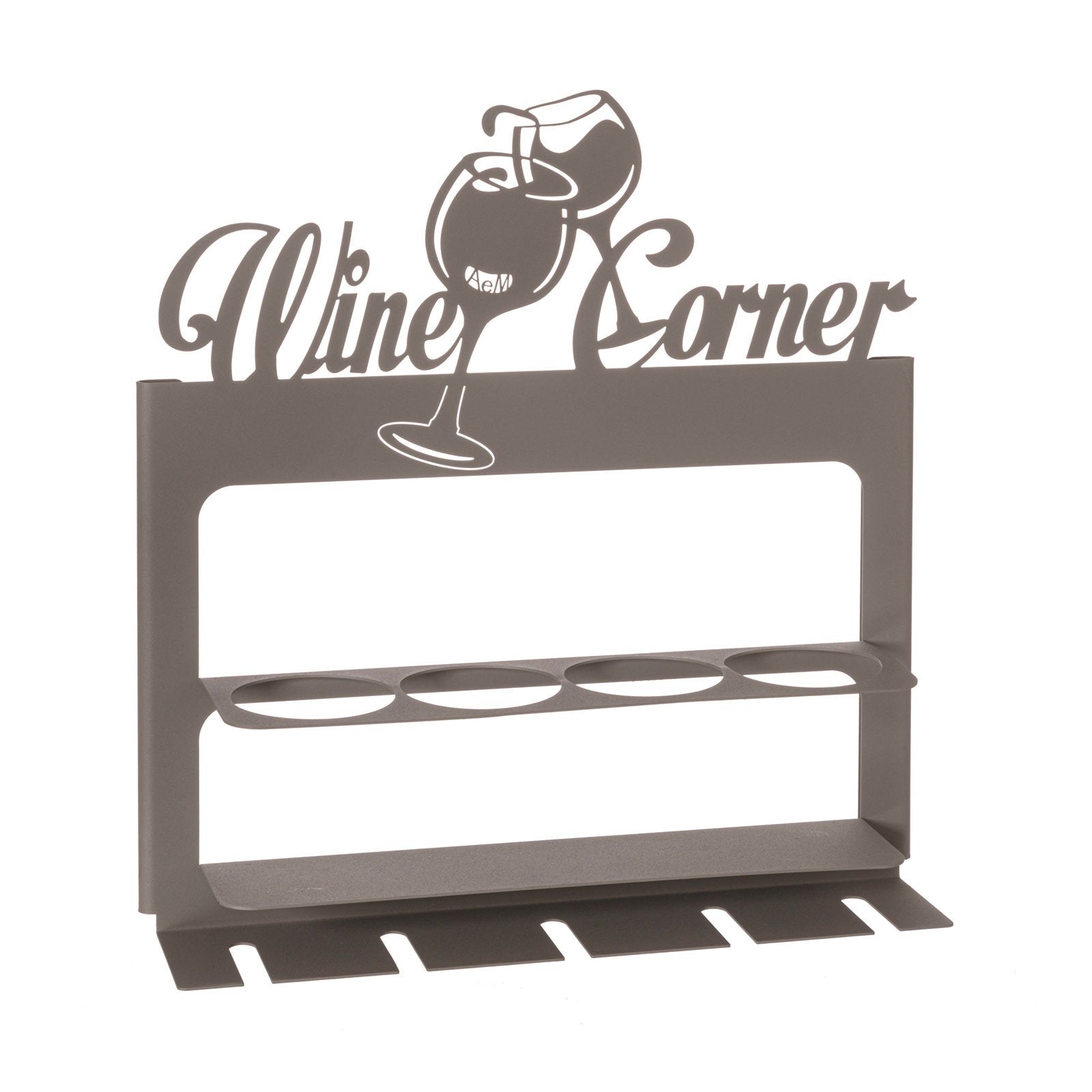 Arti & Mestieri Wine Corner porta bottiglie da parete colore fango in ferro battuto artigianale