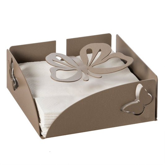 Arti & Mestieri Portatovaglioli Farfalloso beige ferro traforato con decoro farfalle