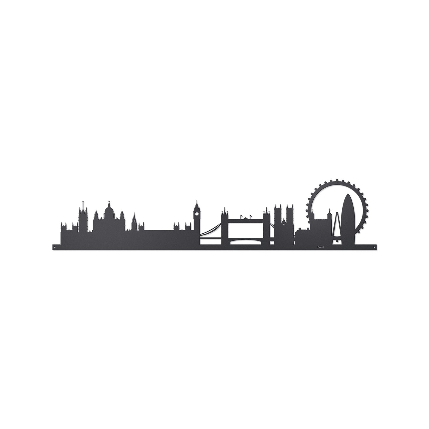 Arti & Mestieri Pannello decorativo London Skyline 60 nero in ferro lavorato artigianalmente 60x13 cm