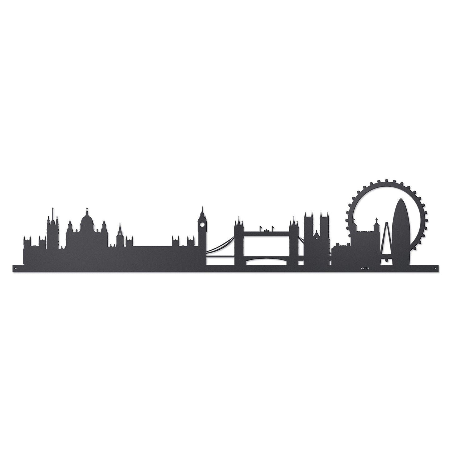Arti & Mestieri Pannello decorativo London Skyline 100 nero ferro 2mm - profilo architettonico di Londra