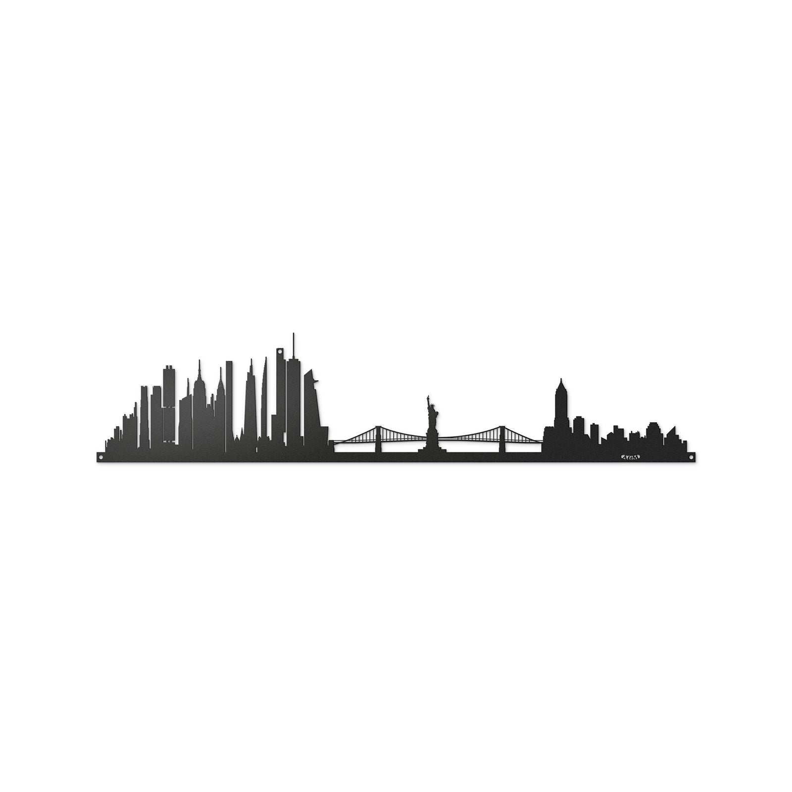 Arti & Mestieri pannello decorativo New York Skyline 60 nero in ferro 2mm - skyline Manhattan