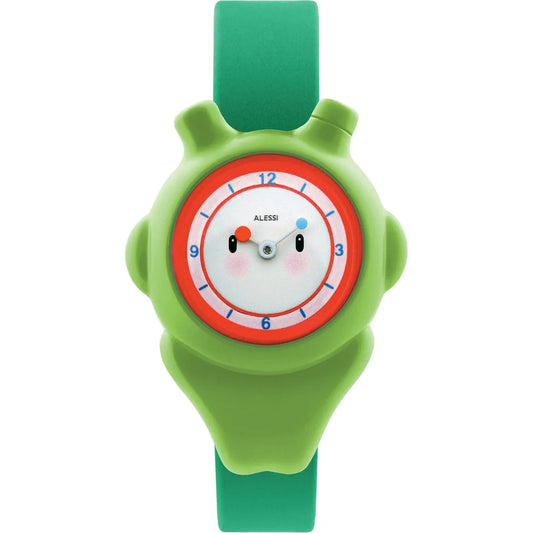 Alessi — Space-bimba AL23004 | Orologio da polso in poliuretano verde