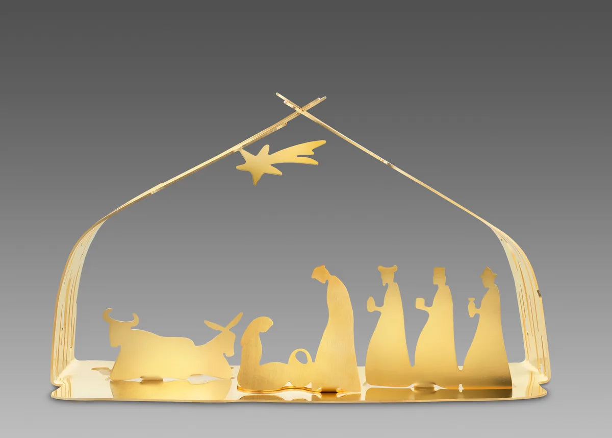 Alessi — Bark Crib BM09 GD | Presepe in acciaio dorato — dettaglio