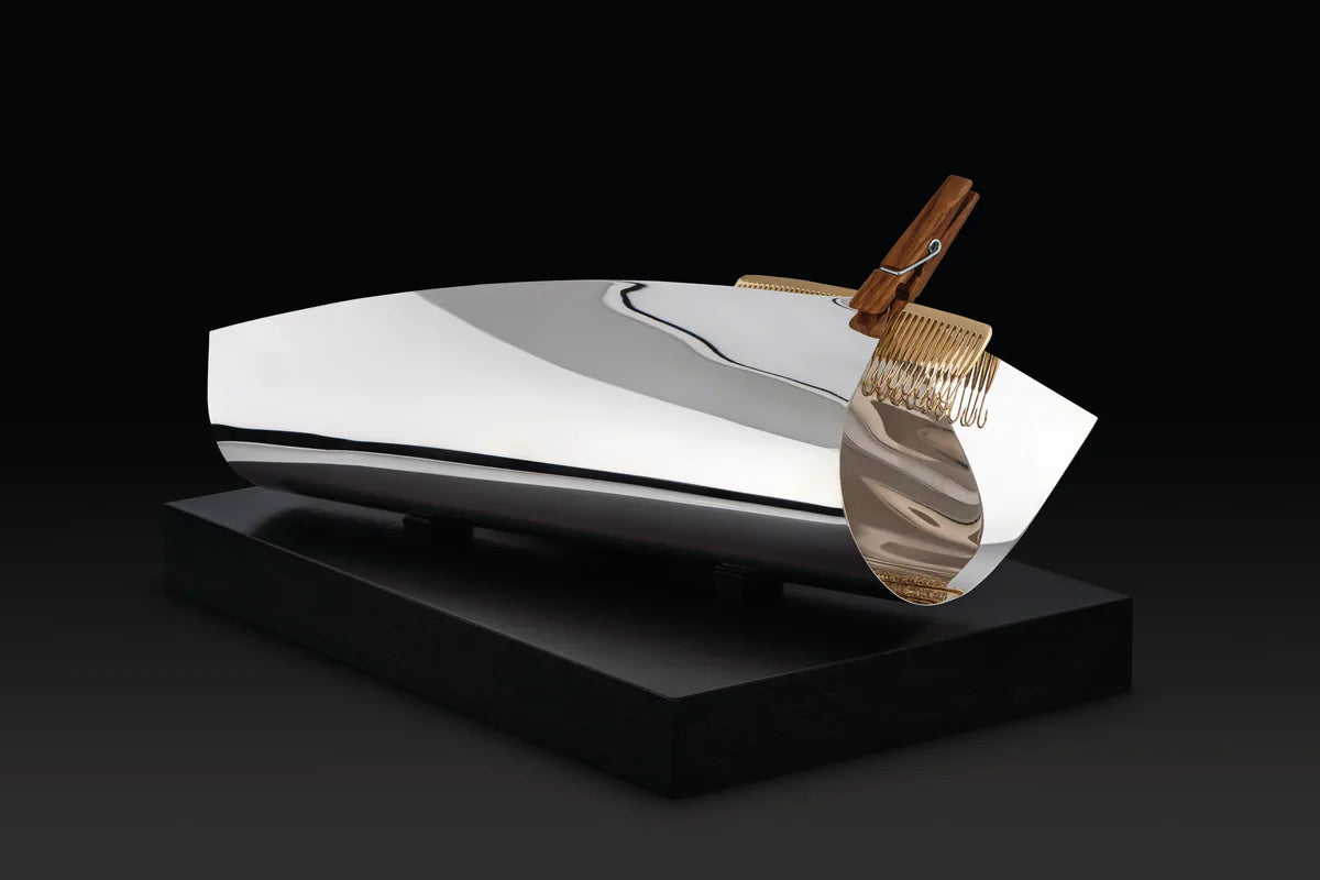 Alessi — SD01 | Vaso Dalí, multiplo in argento e legno d'ulivo