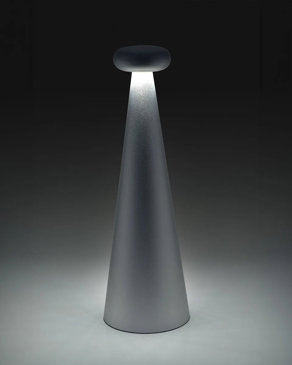 Alessi — Bedin AST02 Y | Lampada da tavolo in alluminio giallo fluo