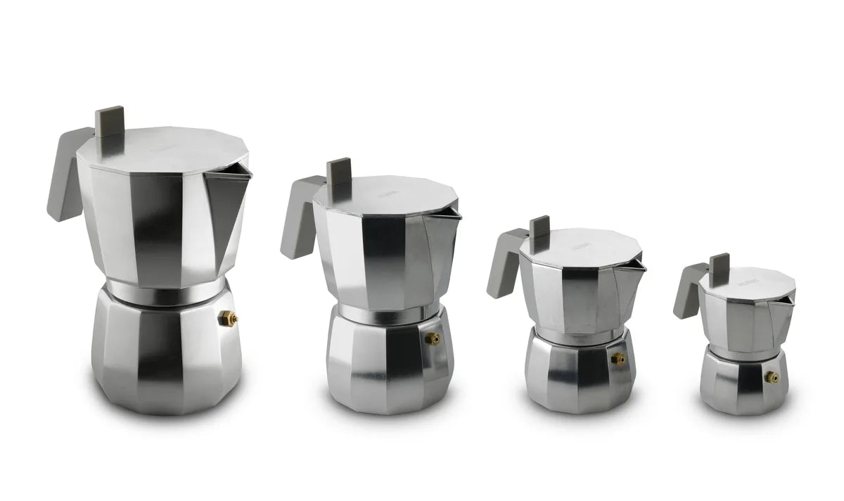 Alessi — DC06/1 B | Moka per 1 tazza in alluminio nero — vista laterale