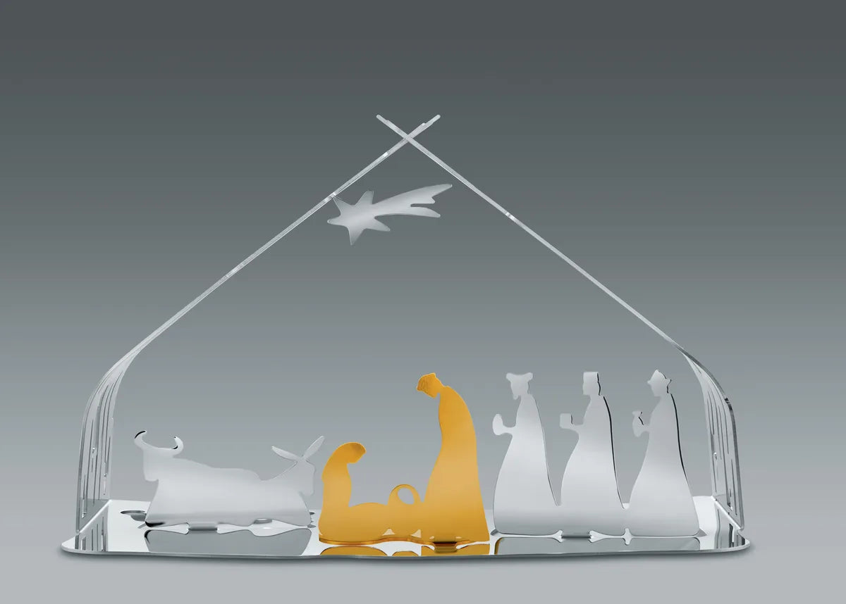 Alessi — Bark Crib BM09 GD | Presepe in acciaio dorato — ambientazione