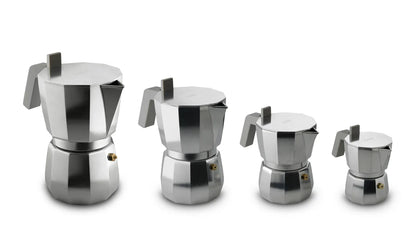 Alessi — DC06/9 FM | Moka 9 tazze Chipperfield in alluminio — vista laterale