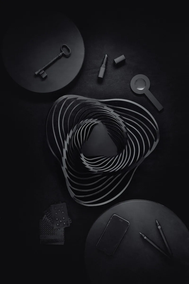 Alessi — Trinity ACO02 B | Cestino in acciaio nero laccato