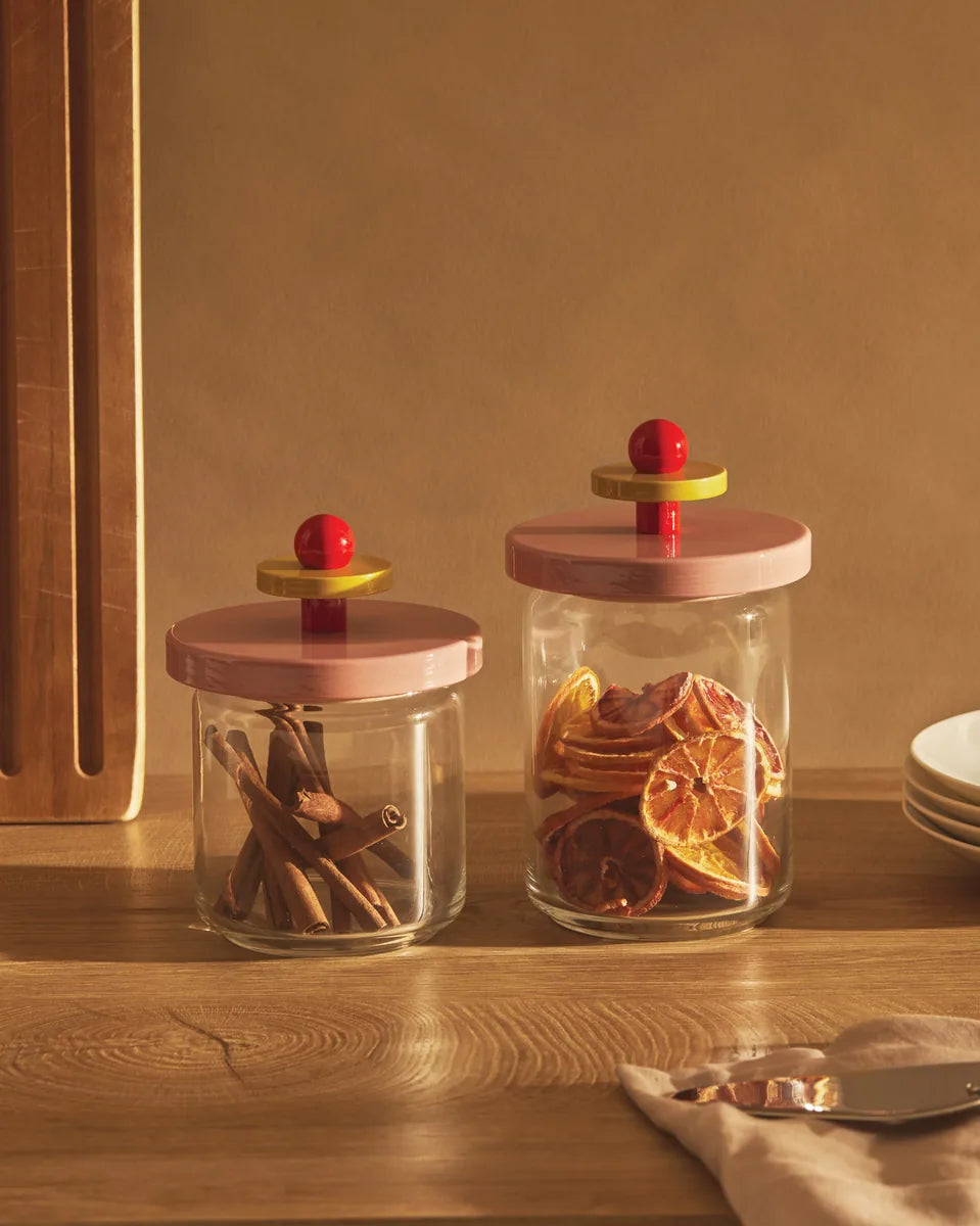 Alessi — ES16/75 ES16/75 2 | Barattolo ermetico Sottsass in vetro e fa