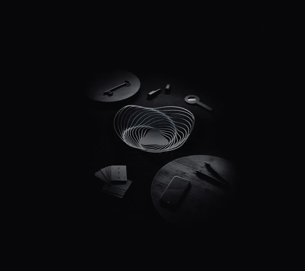Alessi — Trinity ACO02 | Cestino da tavola in acciaio inox