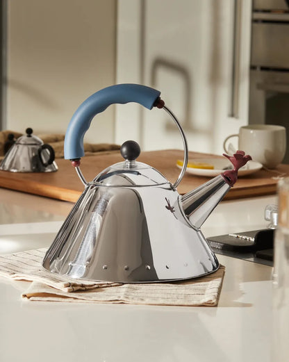 Alessi — 9093 9093/1 LAZ | Bollitore Graves con fischietto azzurro