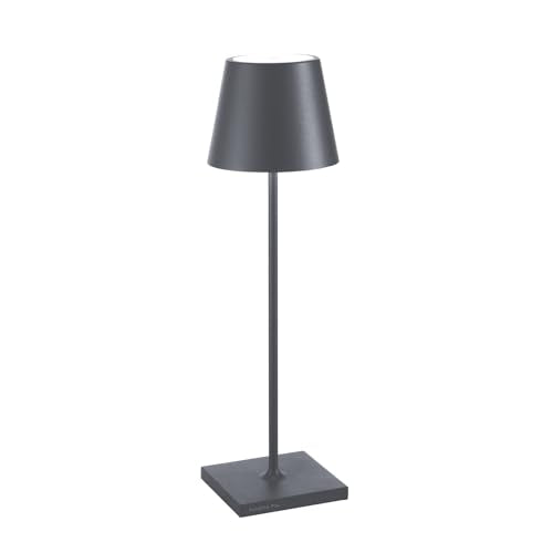 Zafferano - Lampada da Tavolo "Poldina Pro" 38cm Grigio Scuro