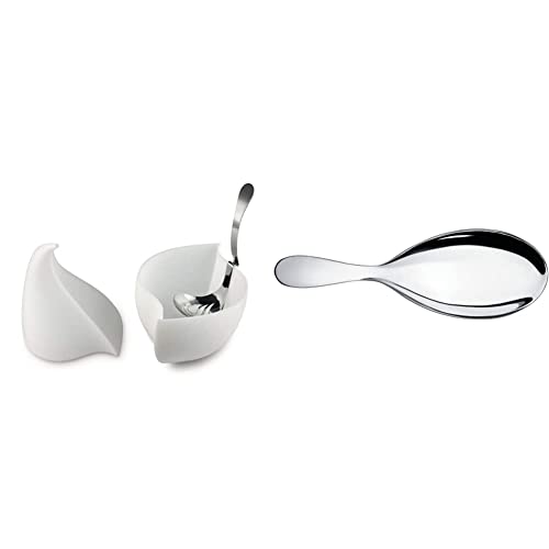 Alessi - Container and Perforated Ladle "Nunziatella" White