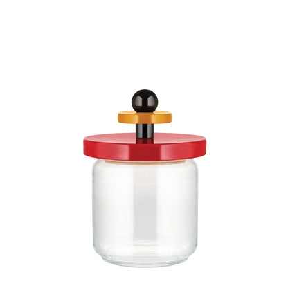 Alessi — ES16/75 | Barattolo ermetico Sottsass in vetro e faggio