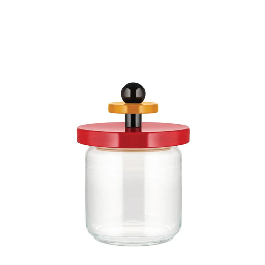 Alessi — ES16/75 | Barattolo ermetico Sottsass in vetro e faggio