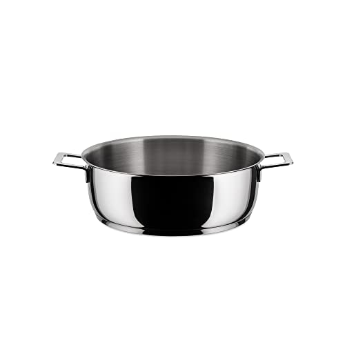 Alessi - Low Saucepan with Two Handles "Pots&amp;Pans" in Stainless Steel