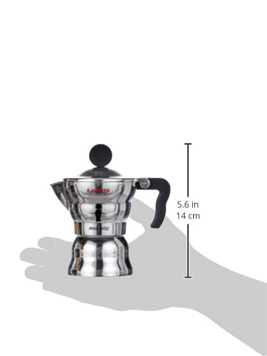 Alessi - Moka Caffettiera Espresso in Fusione di Alluminio Nero