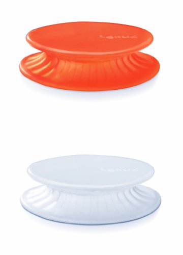 Lékué - Set of 2 Elastic Lids Red and White 11.5cm