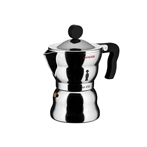 Alessi - Moka Caffettiera Espresso in Fusione di Alluminio Nero