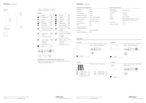 Zafferano - Lampada da Tavolo "Poldina Pro" 38cm Grigio Scuro