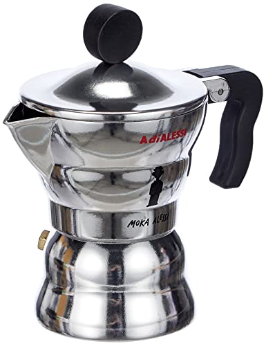 Alessi - Moka Caffettiera Espresso in Fusione di Alluminio Nero