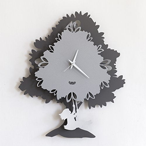 Arts &amp; Crafts - "Tree" Pendulum Clock Slate and Aluminum