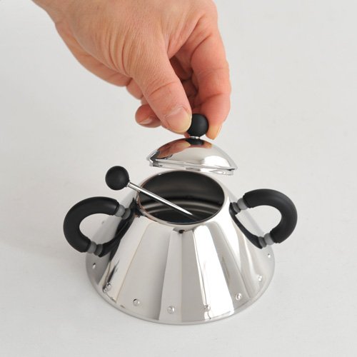 Alessi - Sugar Bowl with Spoon in Stainless Steel