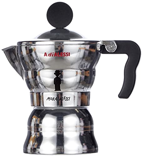 Alessi - Moka Caffettiera Espresso in Fusione di Alluminio Nero