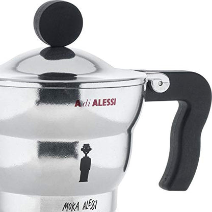 Alessi - Moka Caffettiera Espresso in Fusione di Alluminio Nero