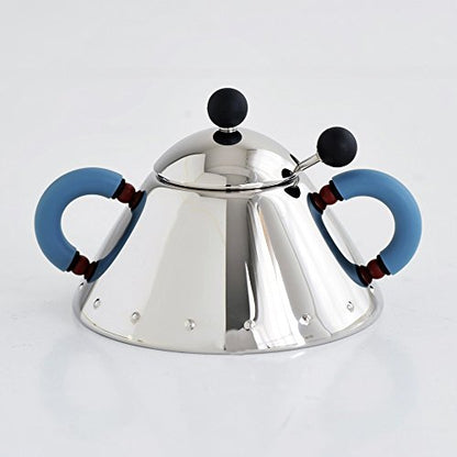 Alessi - Sugar Bowl with Spoon in Stainless Steel