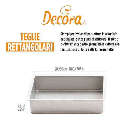 Decora - Teglia Professionale Rettangolare in Alluminio