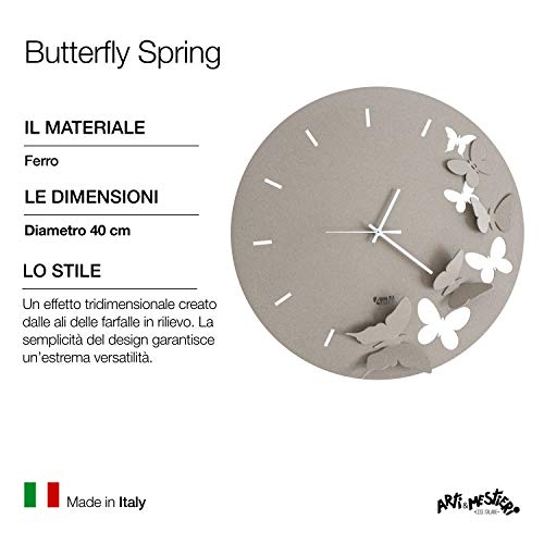 Arti & Mestieri - Orologio da Parete "Butterfly" 40cm