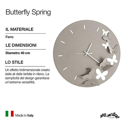 Arti & Mestieri - Orologio da Parete "Butterfly" 40cm