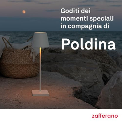 Zafferano - Lampada da Tavolo "Poldina Pro" 38cm Grigio Scuro