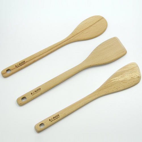 Alessi - Wooden Spoon, Skimmer and Spatula Set