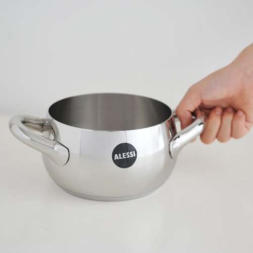 Alessi - "Mami" Two-Handled Saucepan in Stainless Steel