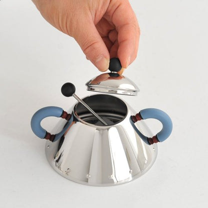 Alessi - Sugar Bowl with Spoon in Stainless Steel