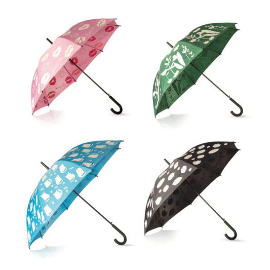 COLOR CHANGING UMBRELLA IN THE RAIN ASSORTED DECORATIONS (heart, lips, cat, ladybug, frog)