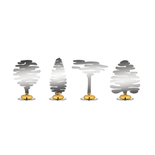 Alessi — Barkplace Tree BM18S4 | Set 4 segnaposto acciaio e porcellana