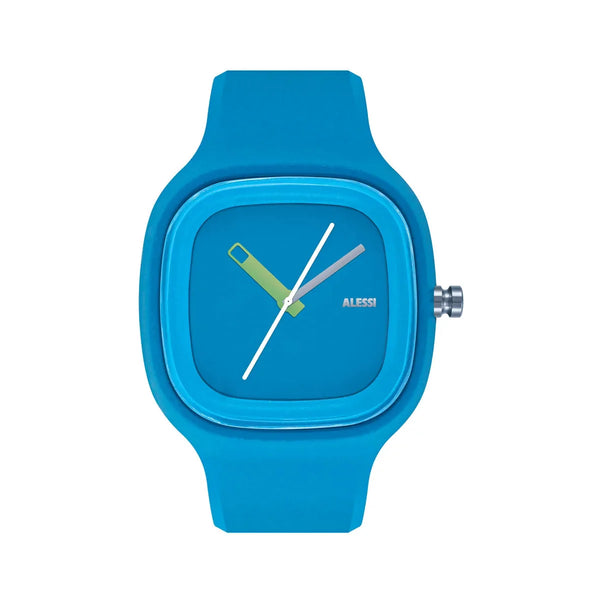 Alessi — Kaj AL10012 | Orologio da polso in poliuretano azzurro — Alessi