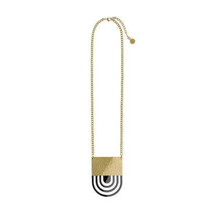 Alessi — Fresia ESA01 2 | Collana in acciaio PVD oro e nero