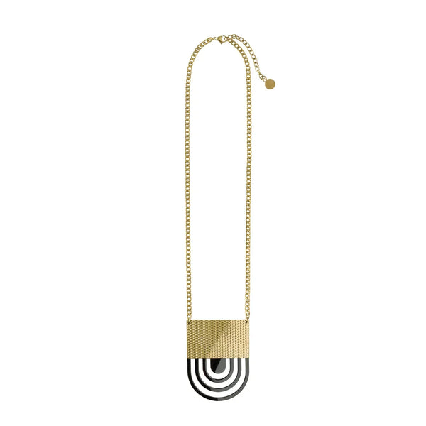 Alessi — Fresia ESA01 2 | Collana in acciaio PVD oro e nero — Alessi
