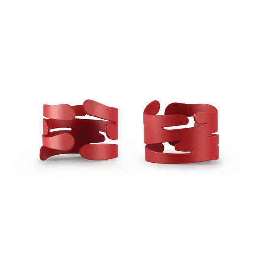 Alessi — Barkring BM17S2 R | Set 2 portatovagliolo acciaio rosso