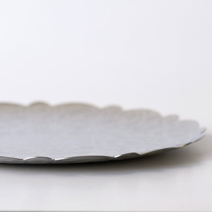 Alessi - Round Tray with Decoration in Stainless Steel