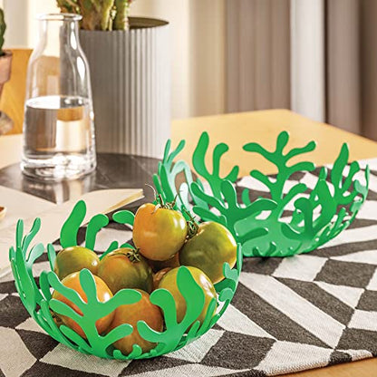 Alessi - Fruttiera di Design "Mediterraneo" in Acciaio Colorato Verde