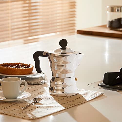 Alessi - Moka Caffettiera Espresso in Fusione di Alluminio Nero